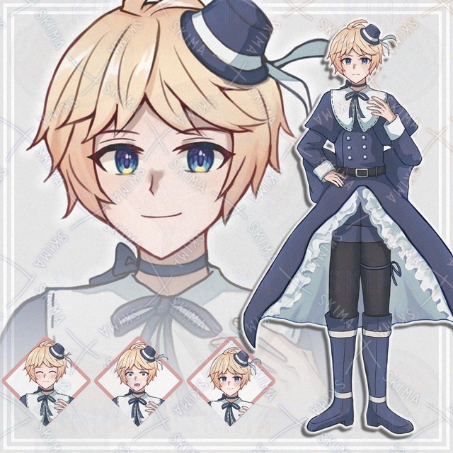 【表情8種】ゴシック金髪男子【立ち絵】