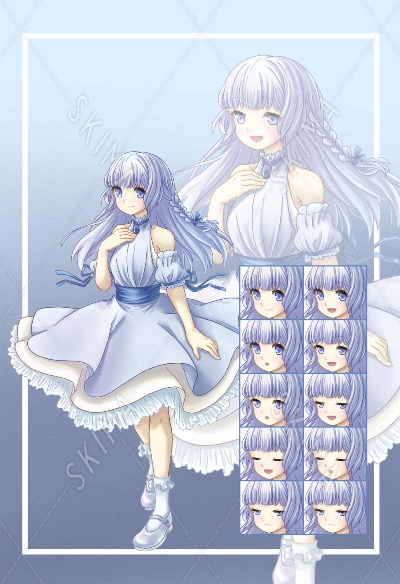 イラスト原画　銀髪少女の眼差し「ウクライナの女」 JES21UsKwnwx8V2MRTenJVRyyN49xv