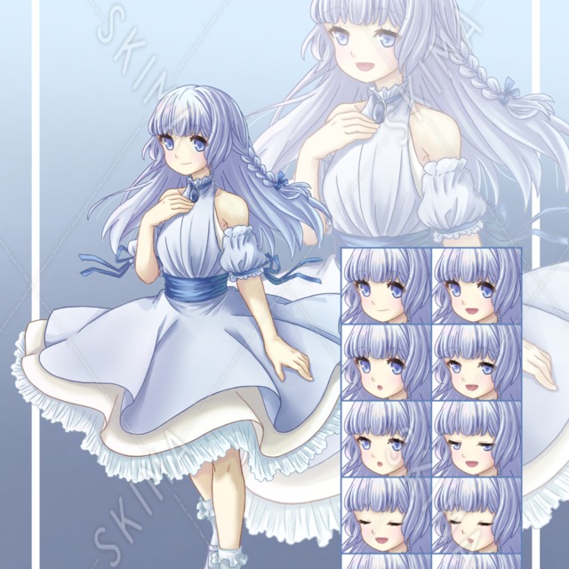 白銀の少女(表情差分10種)