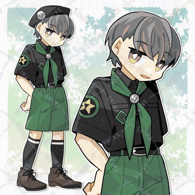 ボーイスカウト風の子（表情5種）