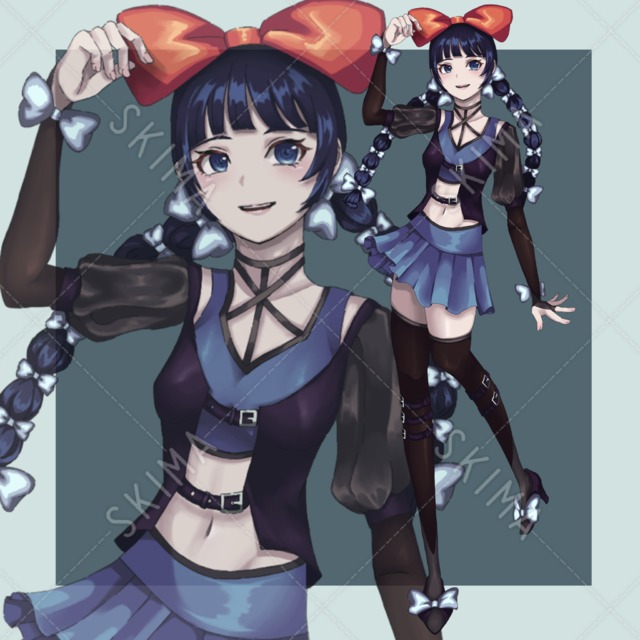 表情5種 リボンの女の子