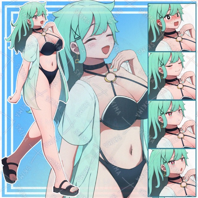 水着　ロング髪の女の子