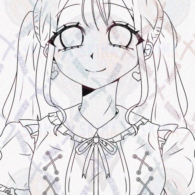 地雷系女子線画