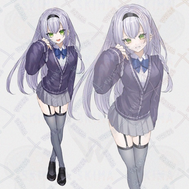 女の子全身立ち絵【表情差分9種】