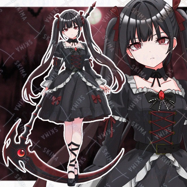 【表情差分10種】鎌を持った少女