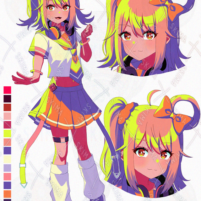 ヘッドホンを首にかけた女の子