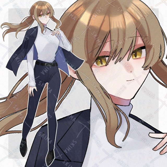 スーツの女性【表情5種】