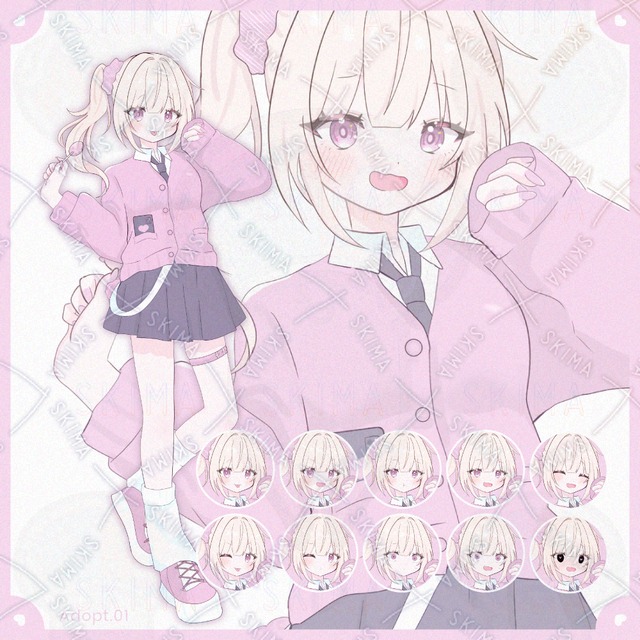 夏セール！【差分10種】制服姿の女の子【Adopt1】