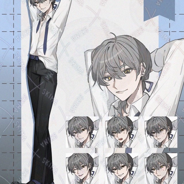 おちゃらけている風の男性　【表情差分6種】