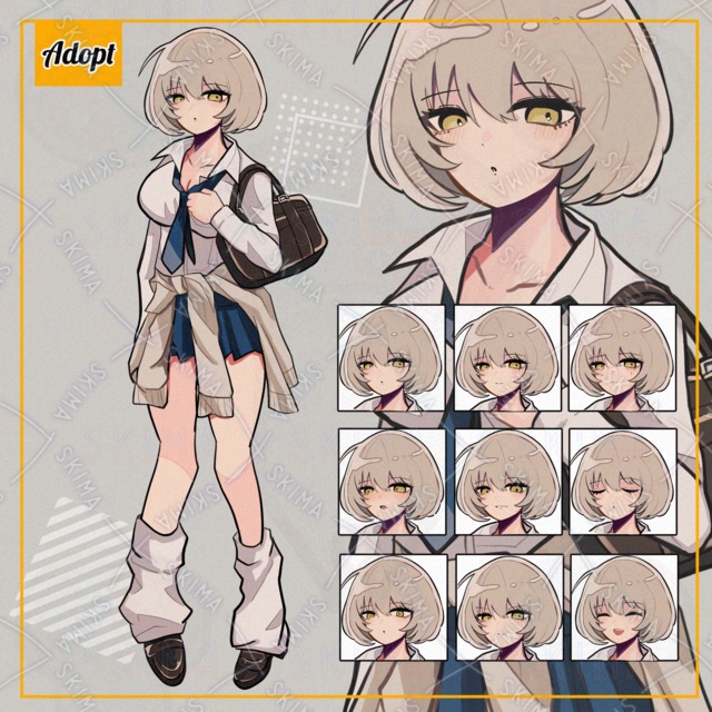 【表情9種】ちょいギャルむちむちJKちゃん