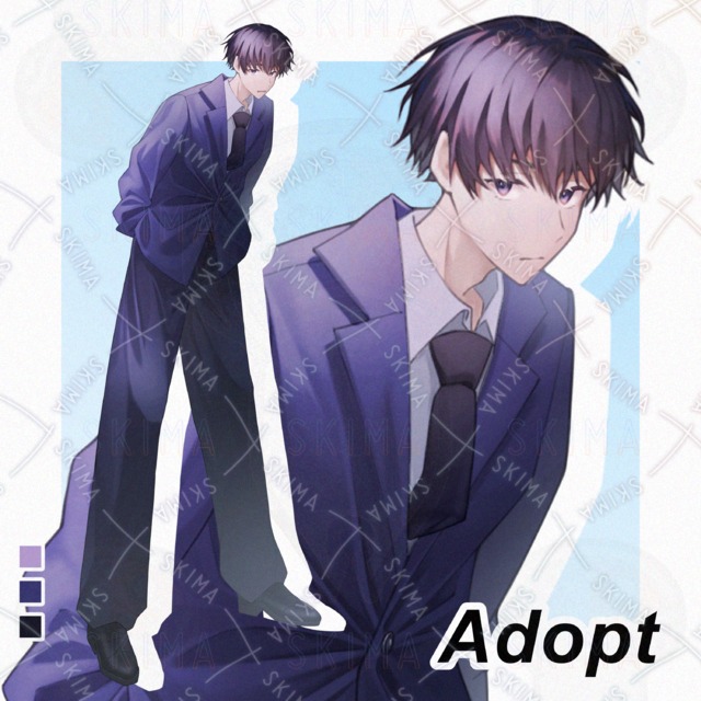 【Adopt】スーツっぽい青年 表情差分10種