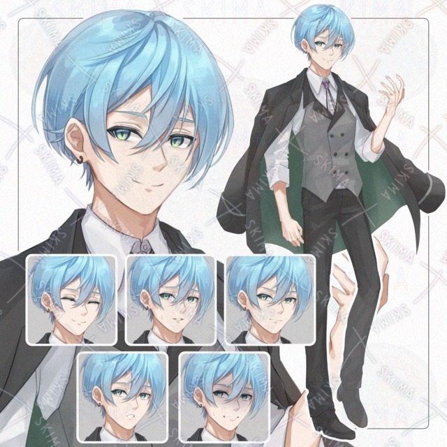 #16　水色髪の男性