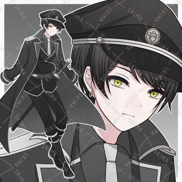 刀を持った軍服の青年【表情差分10種】