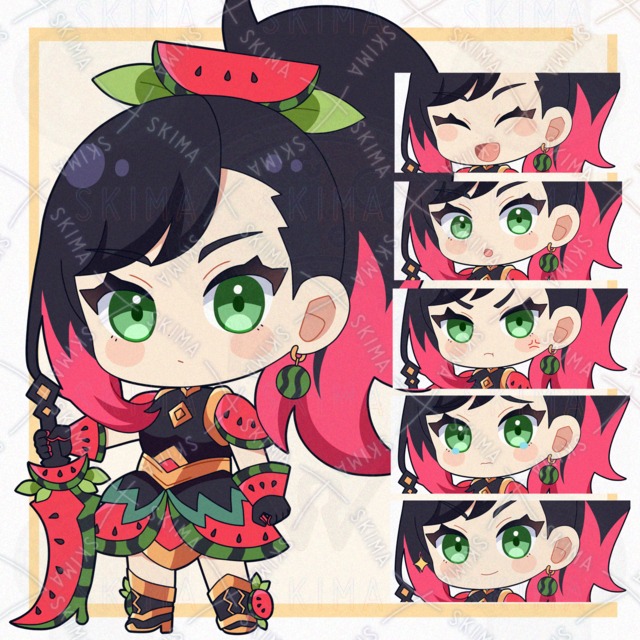 【表情6種】スイカの戦士ちゃん