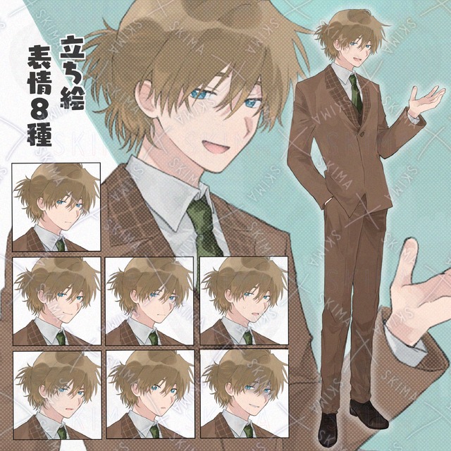 ハーフアップの男性
