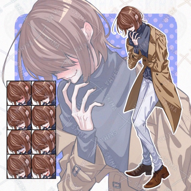 メカクレ長身男性【表情8種類】