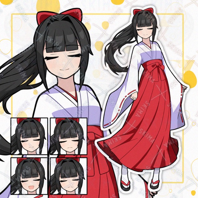 【表情差分4種】巫女服の女の子