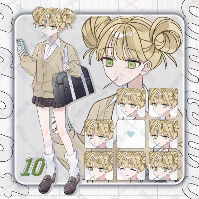 お団子頭の女子高生