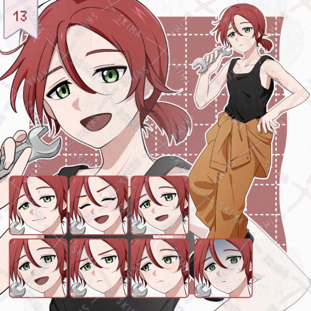 adopt. つなぎの男性キャラクター【表情9種】