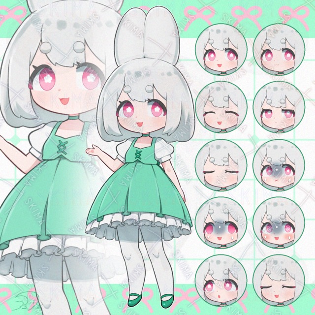 【限定セール】うさ耳少女【表情10種】