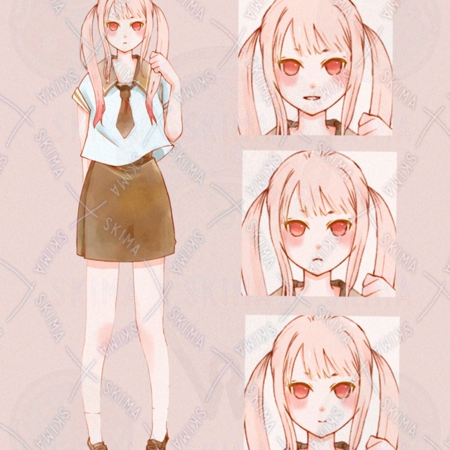 女学生・表情差分4種