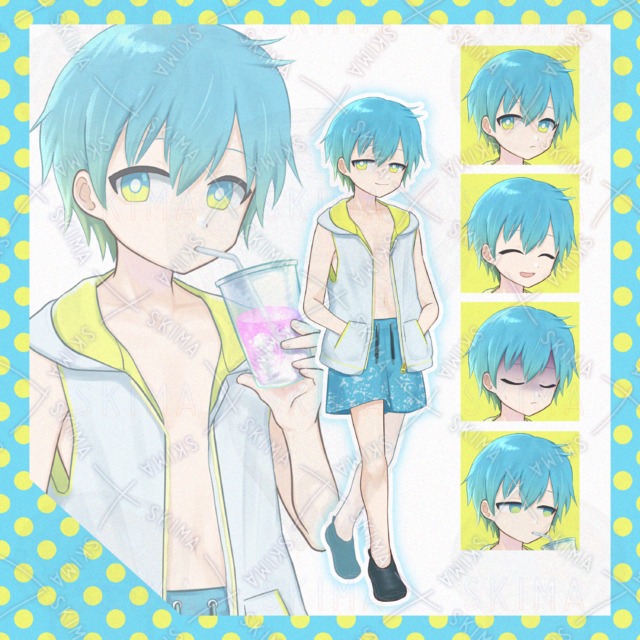 【立ち絵 Adopt】水着/パーカー/動作差分