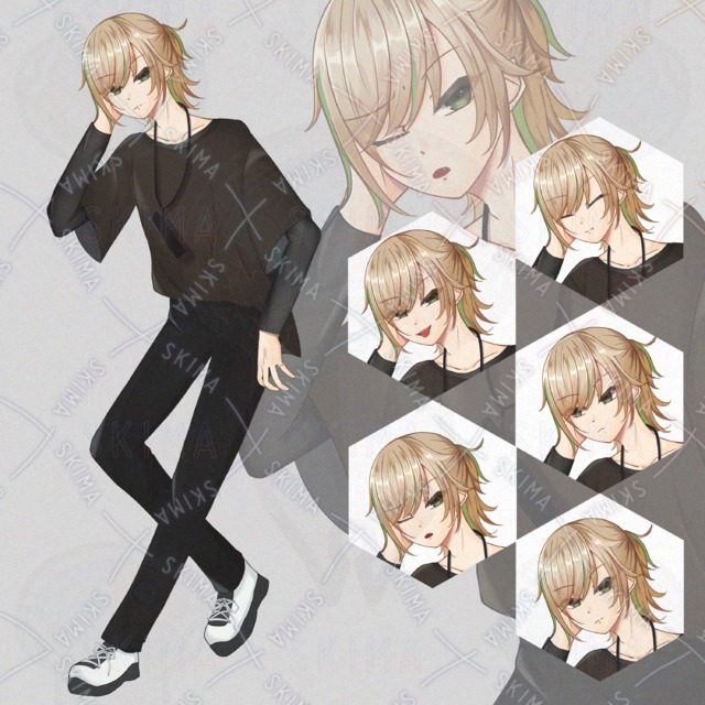 ハーフアップ男子