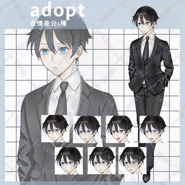 【表情7種】Adop男性キャラクタースーツ