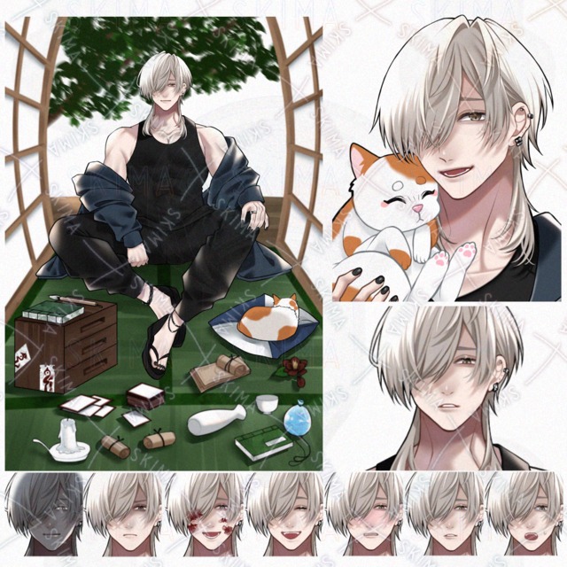【立ち絵】+ｱｲｺﾝ/金髪男性ｷｬﾗ【表情7種】