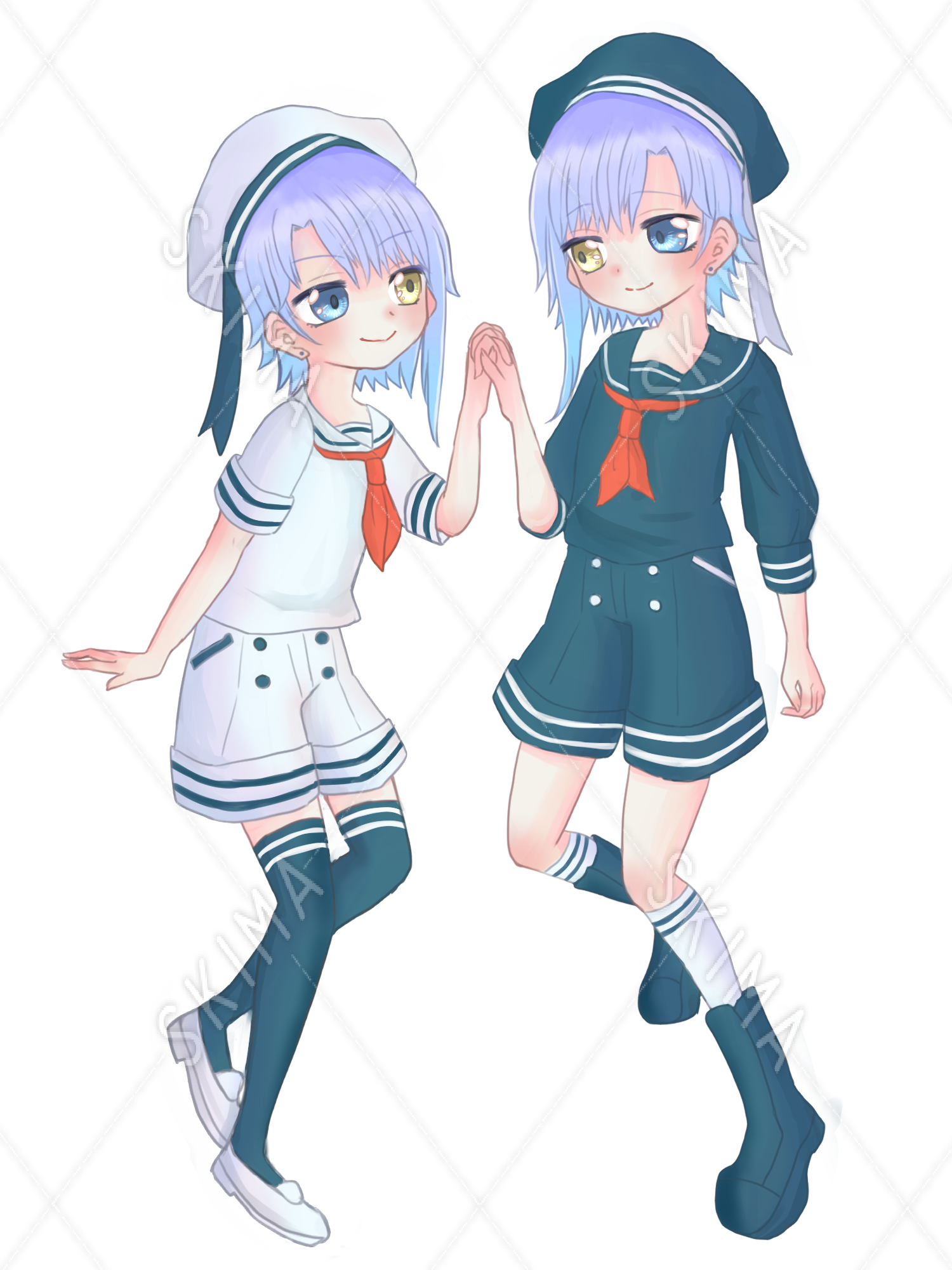 表情差分7種 双子な子 マリン服 スキマ スキルのオーダーメイドマーケット Skima