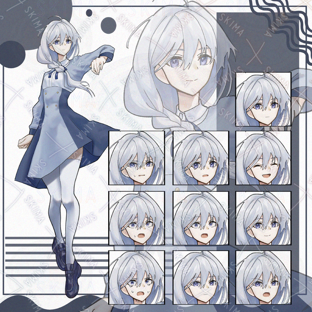 銀髪紫目女の子（差分10種）