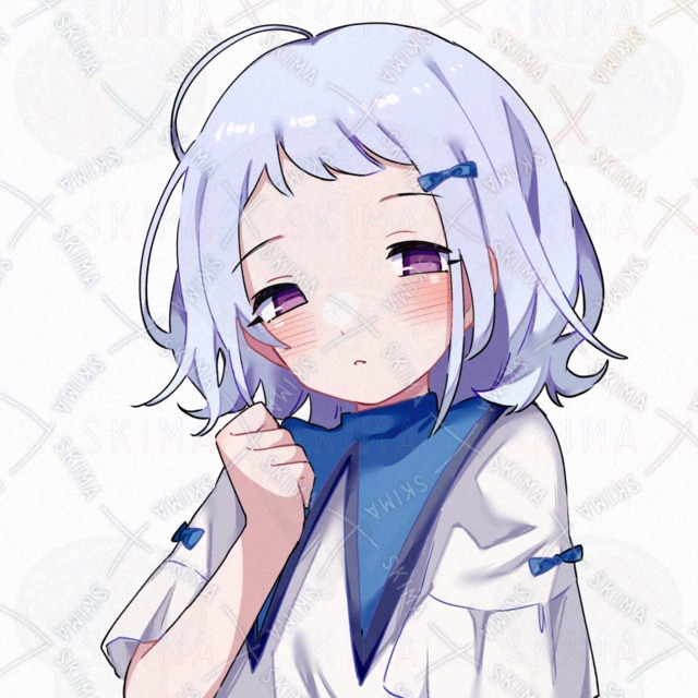 色素薄めな青いリボンの女の子