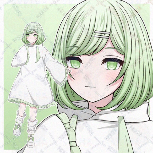 パーカーワンピを着た少女【表情差分10種】