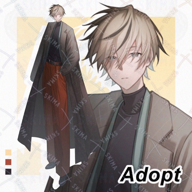 【Adopt】幸薄コート青年 表情差分10種