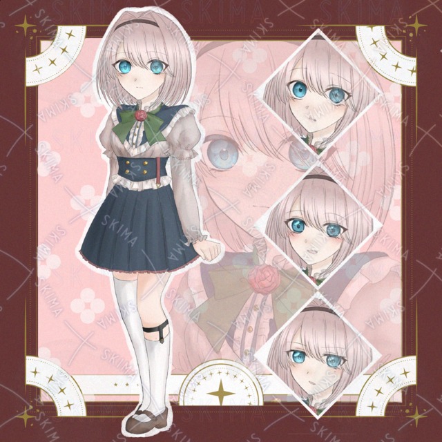 メカクレ女の子《表情4種》