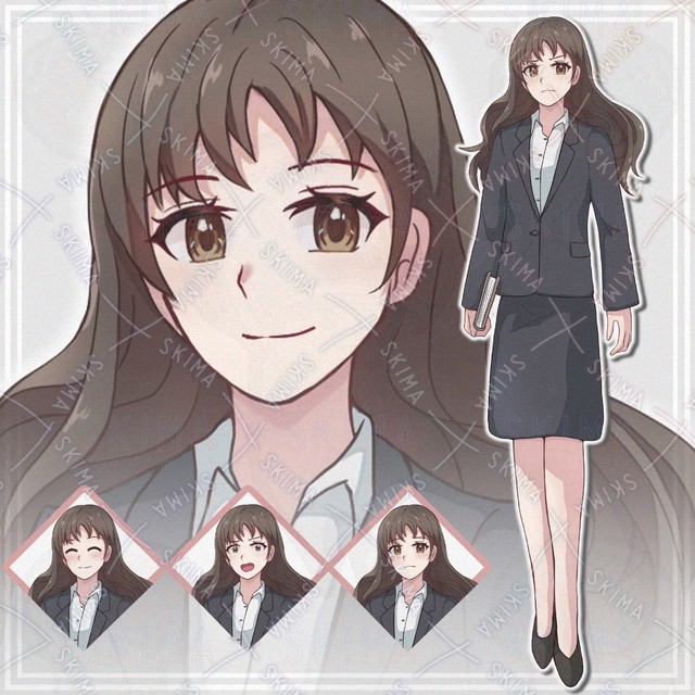 【表情8種】スーツの女性【立ち絵】