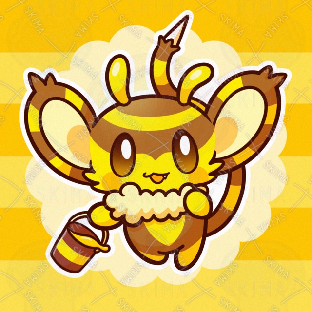 ミツバチ×サルモチーフのケモノ