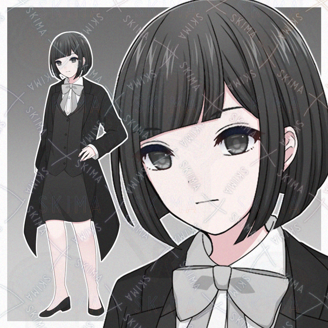 ぱっつんヘアのスーツの女性【表情差分10種】