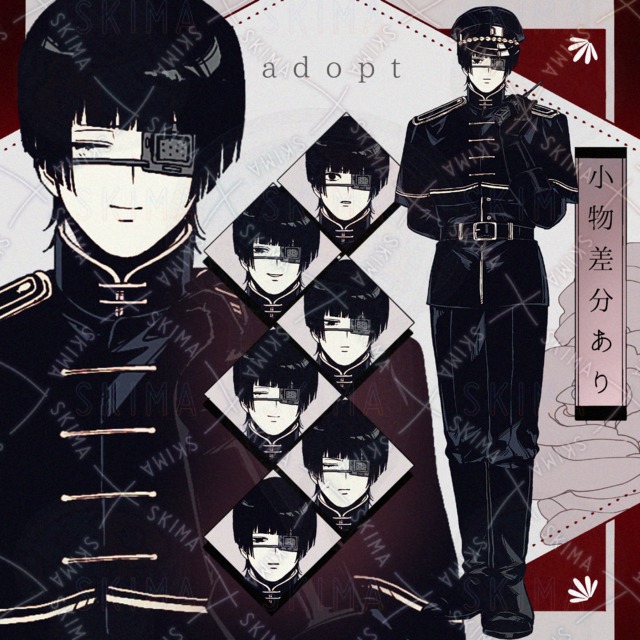 【adopt】軍服男性【表情7種、小物差分】