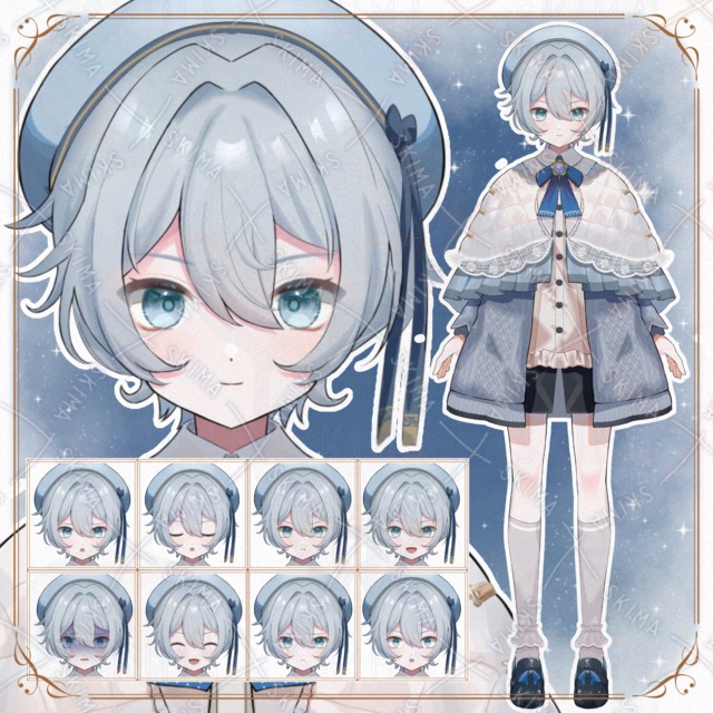 水色髪の少年【表情全１０種】