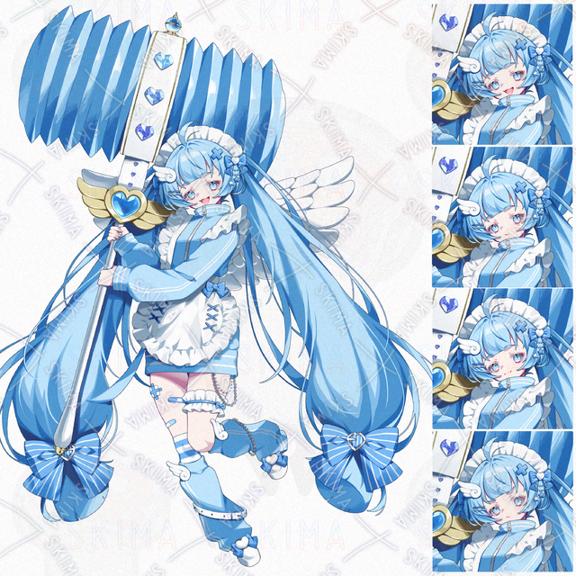 【表情4種】ピコピコハンマー　女の子　立ち絵