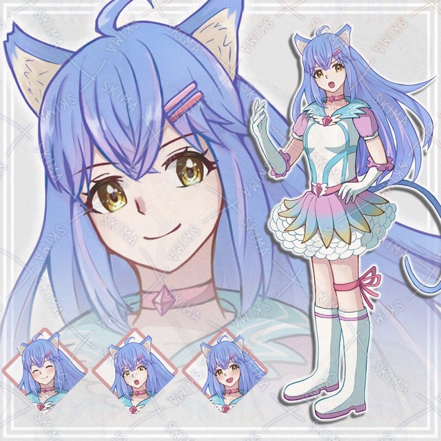 【表情8種】変身ヒロイン風の女の子【立ち絵】