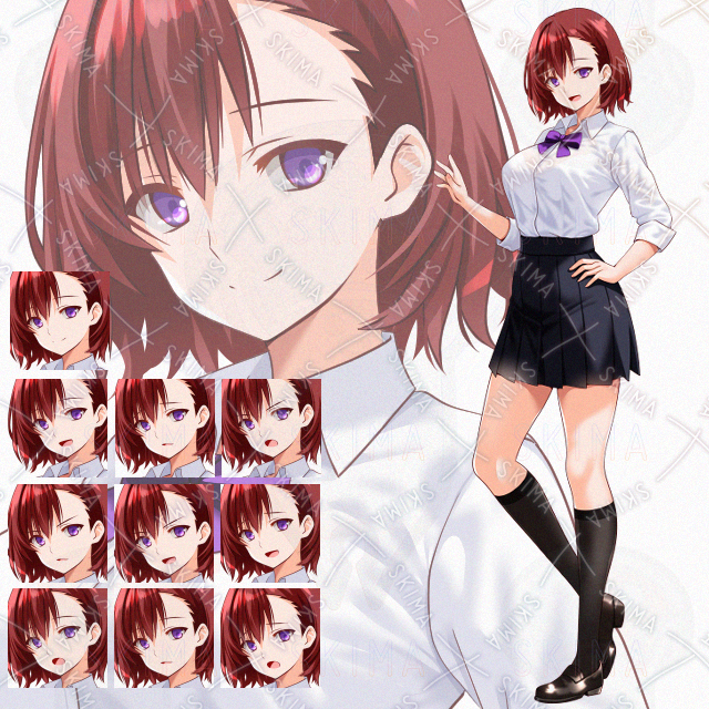 【表情10種】赤毛女子校生