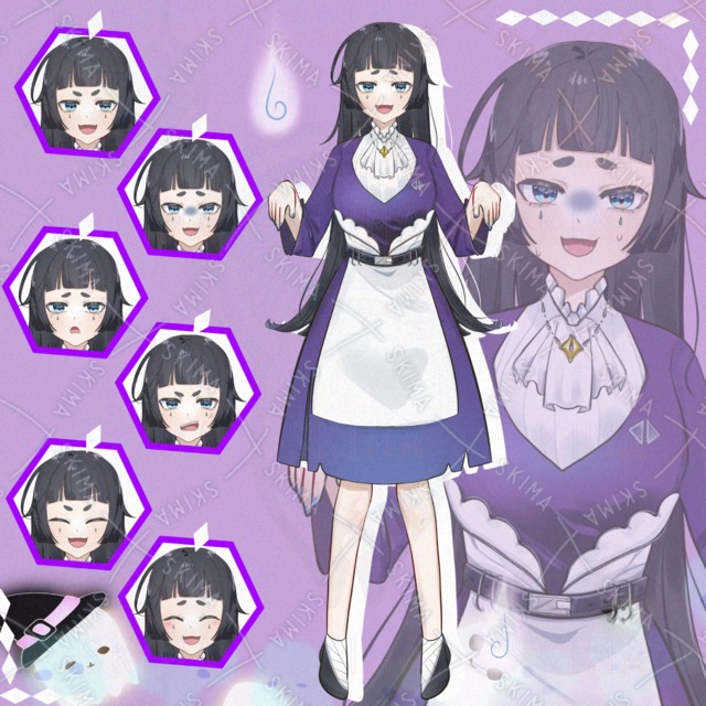 黒髪の女の子【差分7種】