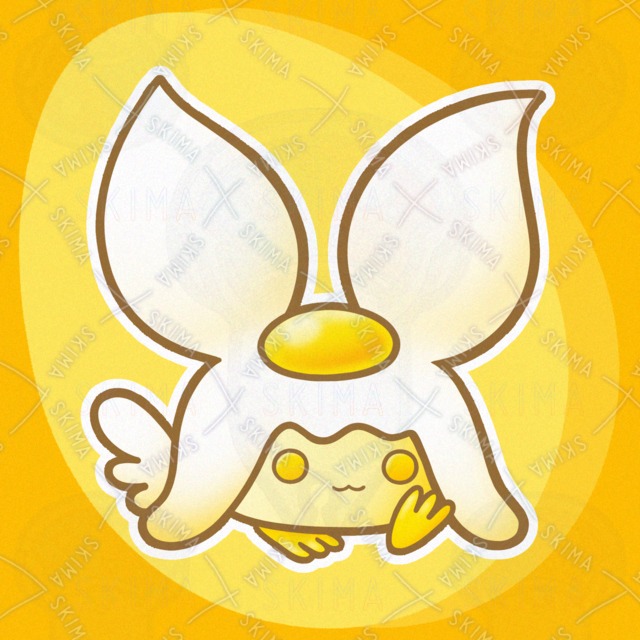 大きな耳の目玉焼きモチーフモンスター