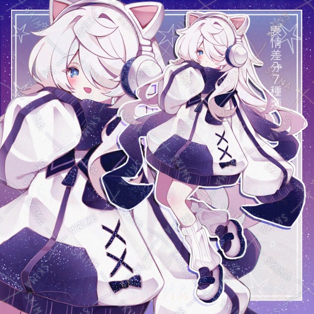猫耳ヘッドホンの女の子