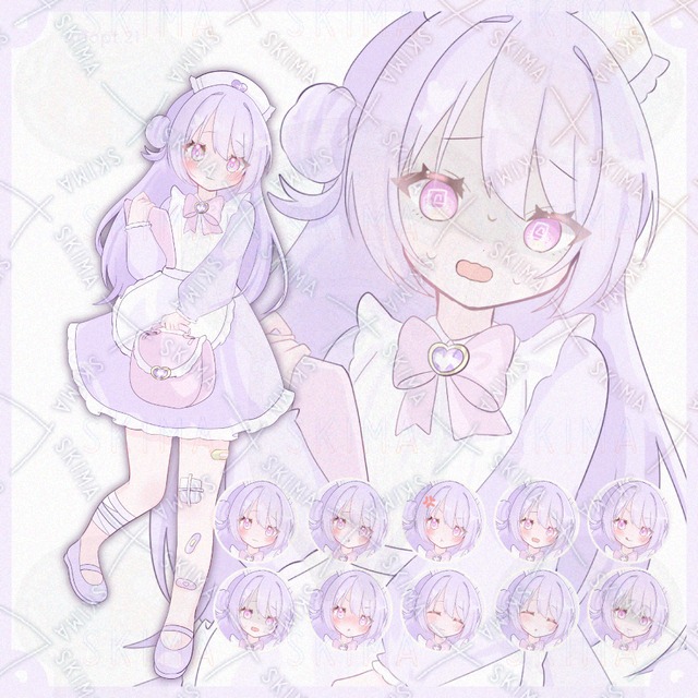 【表情10種】紫ナースの女の子【Adopt21】