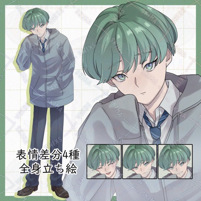 パーカーを着ている男子高校生
