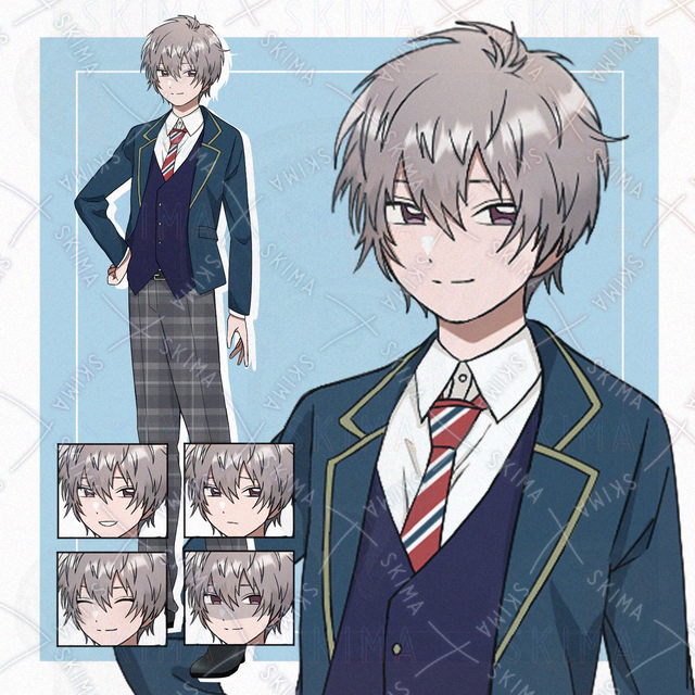 制服姿の男の子【表情5種】