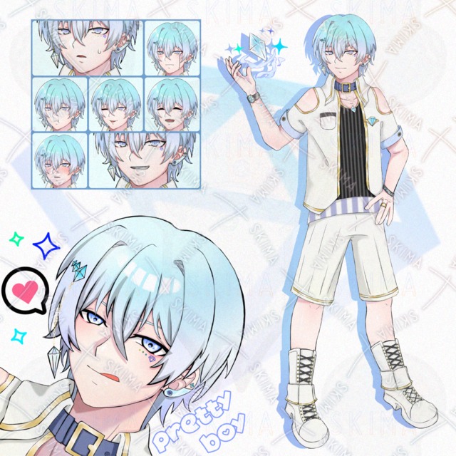 【表情8種＋SNSアイコン】CRYSTAL BOY